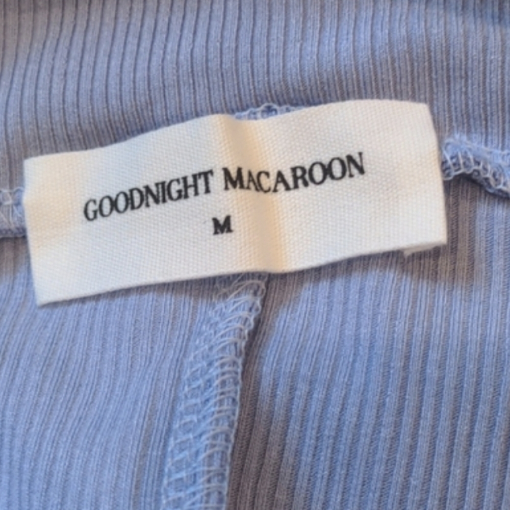 Goodnight Macaroon Blue Purple Yuri Twist Front Ribbed Slit Leg Midi Dress M - Picture 5 of 6